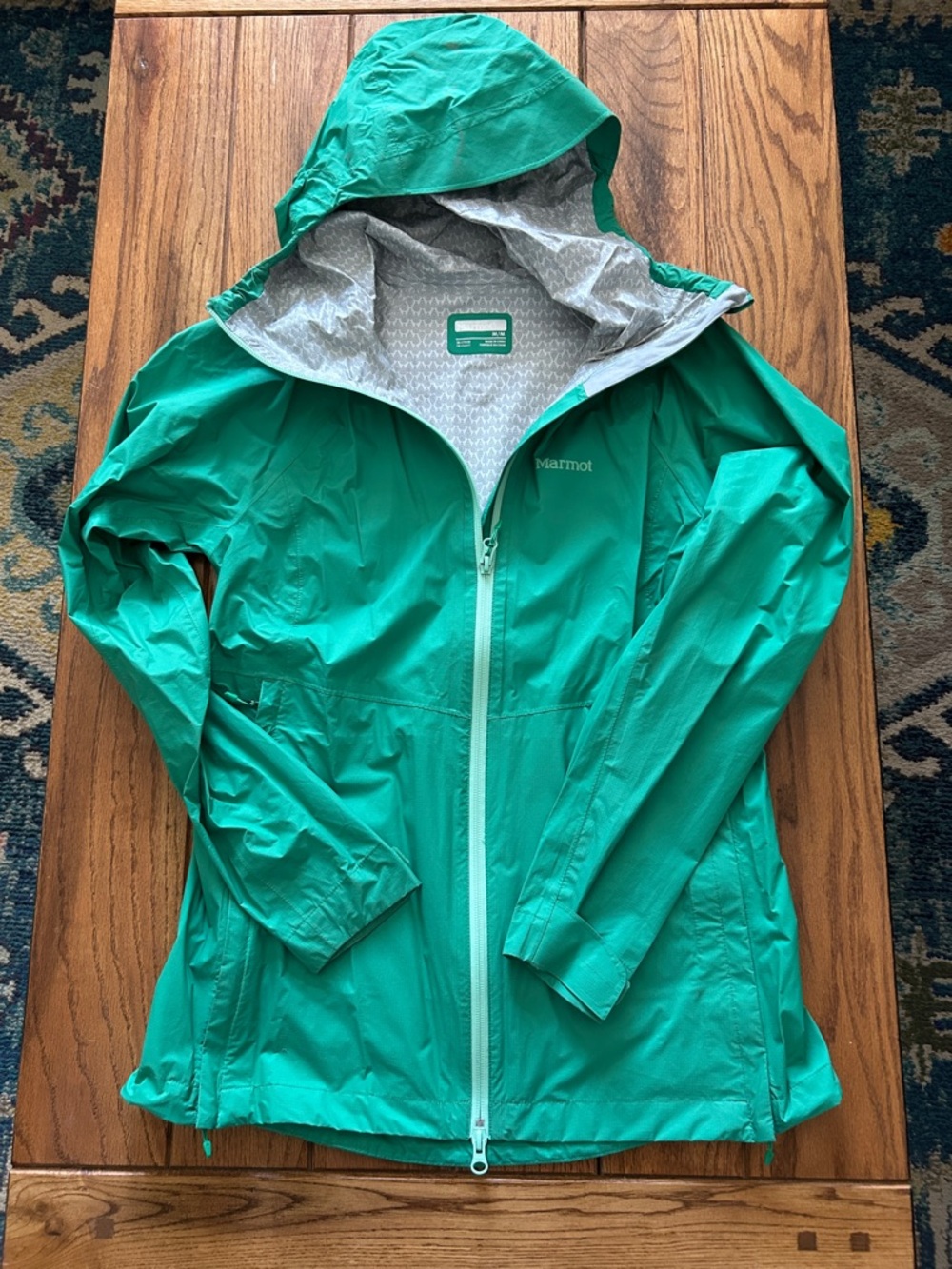 Marmot Women’s Teal Green Hooded Rain Shell